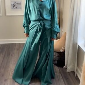 Chic Green Satin Set